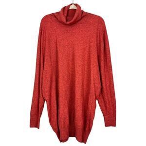 Tracee Ellis Ross Heathered Red Knit Turtleneck Sweater Dress Size  XL
